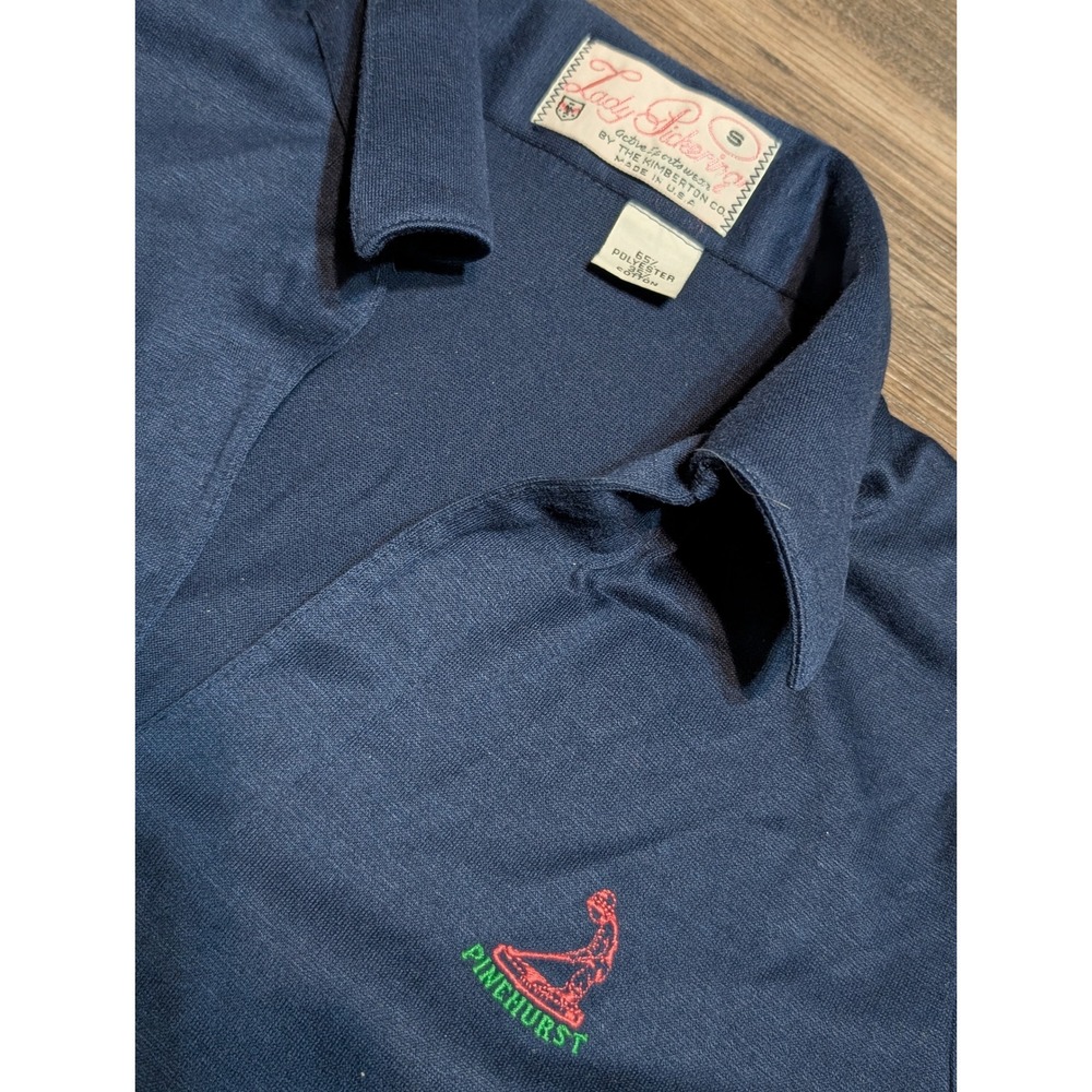 Vintage Lady Pickering Active Sportswear Womens S Navy Blue Polo Shirt Pinehurst - Picture 5 of 5